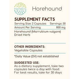 Horehound 60 Capsules, 400 mg, Horehound (Marrubium vulgare) Dried Herb (60 Capsules)