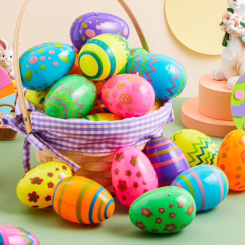 Joyin 36 Pieces Printed Easter Eggs Light Colour Easter Eggs