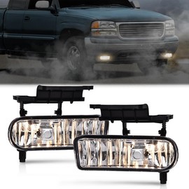 G-PLUS Fog Lights Compatible with Chevy Silverado 1500/2500 1999-2002/Fit Chevy Silverado 3500 2001 2002/Fit Tahoe Suburban 2000-2006/Compatible with Chevy Suburban(Clear) Left Right