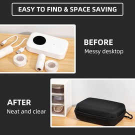 Phomemo D30 D35 Label Maker Case, Storage Bag Compatible with NELKO P21/NIIMBOT D11/JADENS D110/SUPVAN E10 Label Printer, Fits for Mini Labels Sticker Machine, Box Only - Black