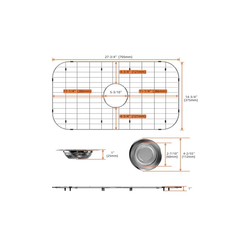 iPEGTOP Sink Bottom Grid 28"x 15", Stainless Steel Sink Protector