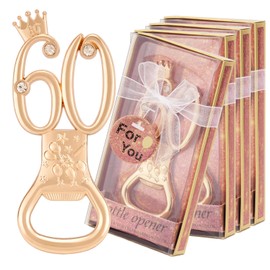 Orlabno 12 Packs 60th Bottle Opener, Gifts for 60th Birthday Party Favors, 60th Wedding Anniversary Party Return, Gifts or Souvenirs for Guests, Theme Party Decorations