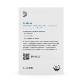 D'Addario Reserve Bb First & Only Organic 4.0 Strength, 10 Pack Clarinet Reeds (ODCR1040)