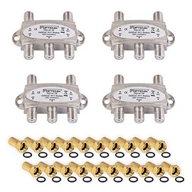 DiseqC Switch 4/1 HB-DIGITAL 4X SAT LNB 1 x Subscriber / Receiver for Full HDTV 3D 4K UHD + 20 x Gold-Plated F-Connectors Gold-Plated