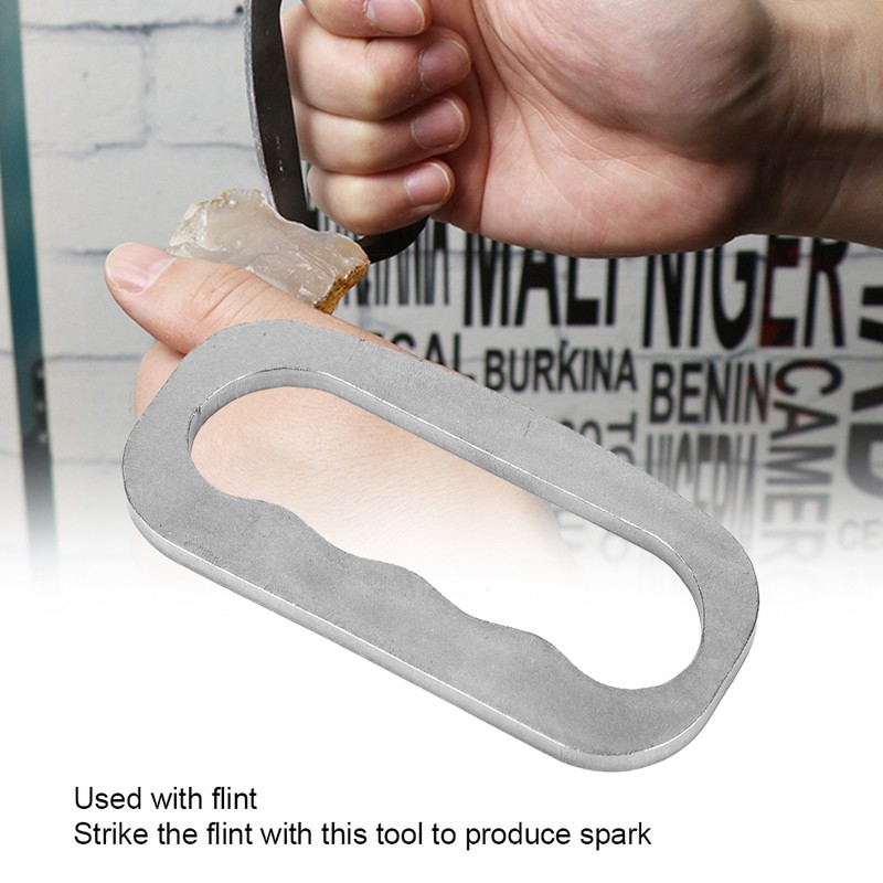 Gray Outdoor Survival Camping Hunting High Carbon Steel Fire Starting
