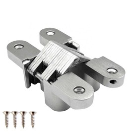 1PC Stainless Steel 304 Hidden Hinge,Silent Close Invisible Mounting Folding Door Hinge Door Furniture Hardware with Screws (5 #(25X118mm) ,1PC)