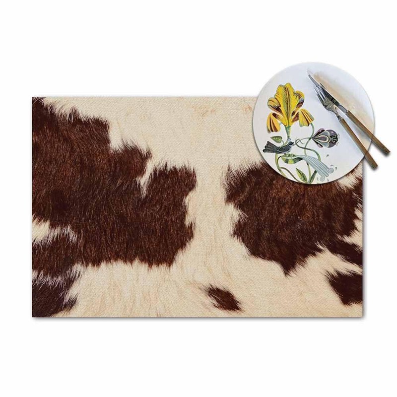 Walmsco Placemats Brown Cow Texture Decor For Dining Room Kitchen