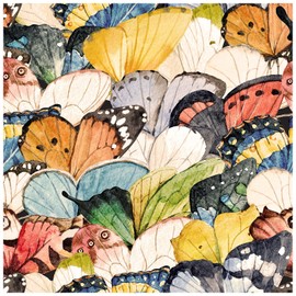 HAOKHOME 93133 Vintage Butterfly Peel and Stick Wallpaper for Bathroom Colorful Stick on Removable Home Decorations 17.7in x 118in