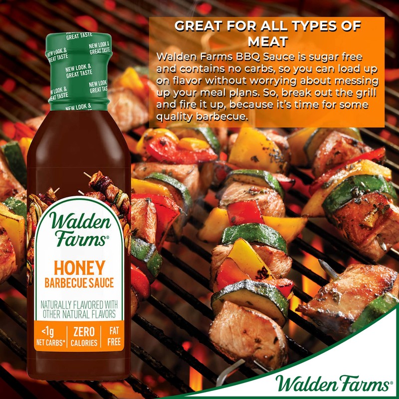 Walden Farms Sugar Free Honey BBQ Sauce, 12-oz. Gourmet Barbecue