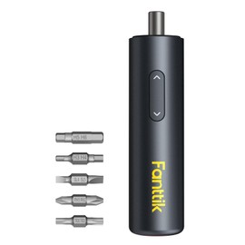 Fanttik S1 Capsule 3.7V Cordless Screwdriver, Electric Screwdriver, Max 5 N.m, 320 RPM Motor, 5 Pcs Double-Ended Bits, Compact Design, LED Light, 1/4''Hex, Idea Tool for Furniture, Appliances-Grey