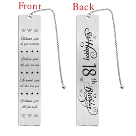 Jzxwan Happy 18th Birthday Gifts for Teen Girls Boys, 18 Year Old Birthday Bookmark Gift for Women Men, 18 Birthday Decorations for Him Her