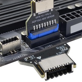 eMagTech 180-Grad-Adapter USB 3.0 19-poliger Interner Header auf 3.1/3.2 Typ-C 20-poliger Verlängerungsadapter für Typ E-Anschlüsse Zum Anschluss An der Vorderseite des PCs