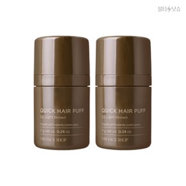 THE FACE SHOP Light Brown Hair Puff Quick Hair Gray Puff 7g 2pcs / 더페이스샵 라이트브라운 헤어퍼프 퀵 헤어 새치 퍼프 7g 2개