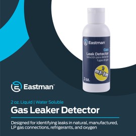 Eastman Gas Leak Detector Solution, 2 oz Bottle, Water-Soluble, Yellow-Tinted, for Natural Gas, LP, Refrigerants, and Oxygen, 65700B