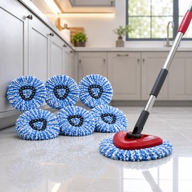 Spin Mop Head and Base for RinseClean 2-Tank Systems – Microfiber Replacement Kit for Home Floor Cleaning