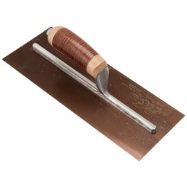 Kraft Tool PLE460L Elite Series Five Star Golden Stainless Steel Plaster Trowel with Leather Handle, 13 x 5-Inch