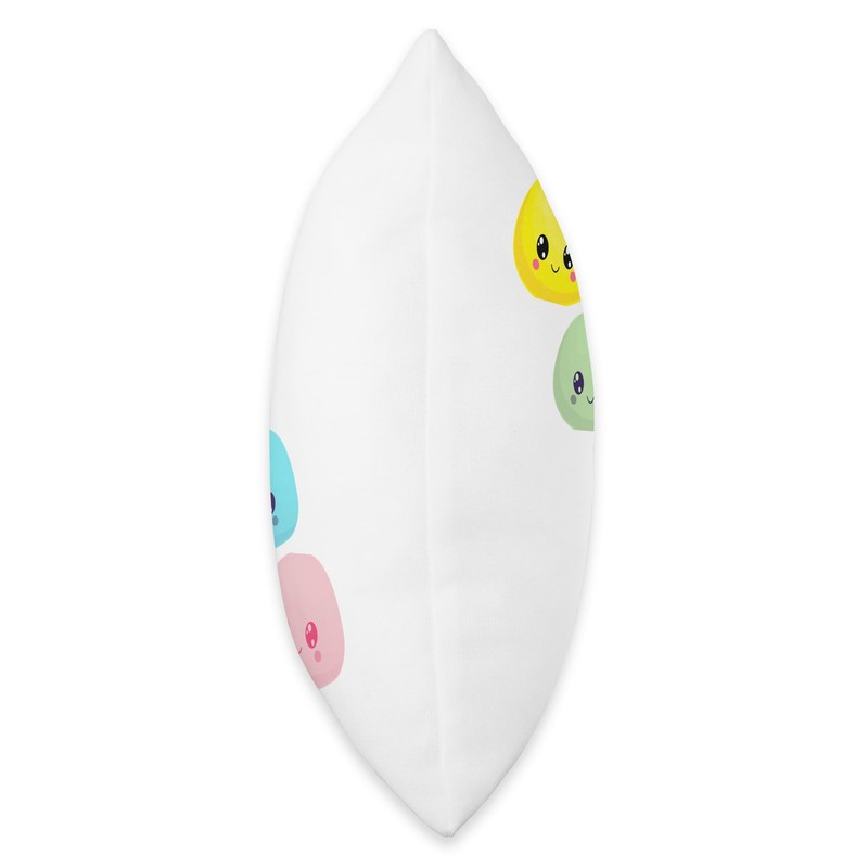 Dango Kawaii Cute Pastel Mochi on Back Throw Pillow