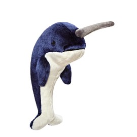 Fluff & Tuff Bleu Narwhal Plush Toy for Medium Dogs, 11 Inch, Durable and Machine Washable
