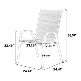 4 Piece Patio Chairs Outdoor Camping Chairs with Breathable Textilene Fabric