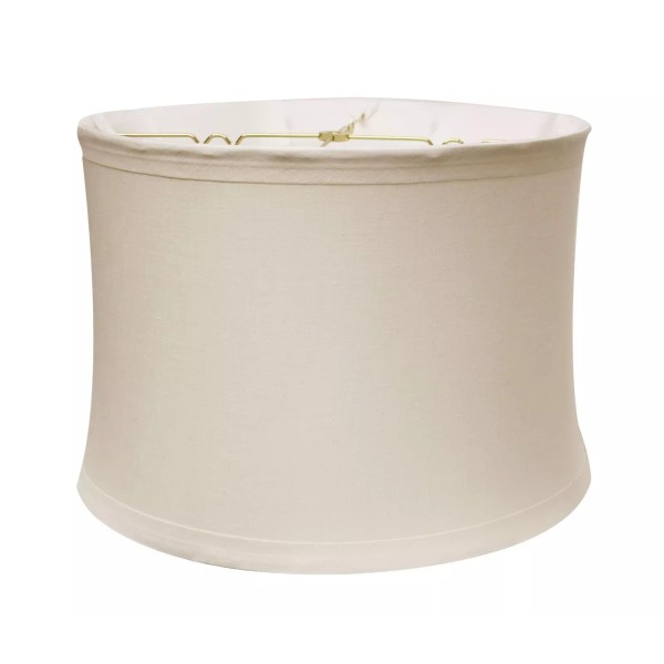 HomeRoots 19 Snow Drum Trimmed Linen Lampshade