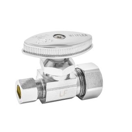 5/8 inch OD(Inlet) x 3/8 inch OD(Outlet) Multi Turn Straight Stop Valve for Water Shut Off, Comp. x Comp., (Click in for more size options), 5/8'' OD(1/2'' Nominal) x 3/8'' OD