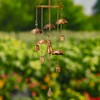 39.75" Long Antique Copper Umbrella Wind Chime with Glass Marbles