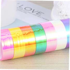 SEWACC 8pcs Stylish Washi Paper Tape Bronzing Effect for Creative Diary and Scrapbook Decoration Colorful Film Design for Projects and Hand Account Journals