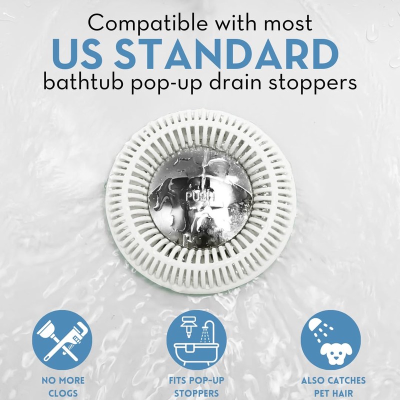 Hair Catcher for Shower Drain & Bathtub – TubRing Pop-Up