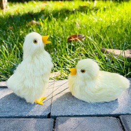 4Pcs Fluffy Easter Ducks Decor,Collectible Figurines for Decorations,Spring Farm Decor,Holiday Event Party Favors,Easter Props for Photography