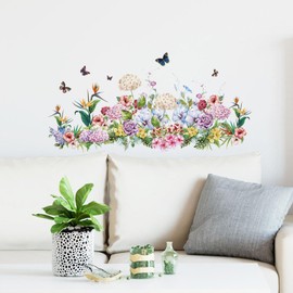 astylishome Flower Wall Stickers Living Room Butterfly Decals for Kids Rooms Girls Bedroom Walls Stickers Baby Nursery Kids Girls Bedroom Décor Kitchen Wallpapers 0312