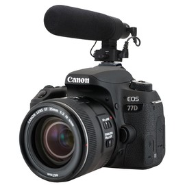 Canon EOS 77D Advanced Super Cardioid Microphone (Stereo/Shotgun) with Dead Cat Wind Muff