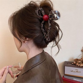 SITEDAN Hair Clip, Ribbon, High Volume, Hair Clip, Large, Set of 4, Hair Clips, Holds Tightly, Hair Accessories, Facial Washing, Bath, Hair Arrangement, Korean, Cute