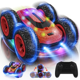 Remote Controlled Car from 5 6 7 8 9 10+ Years, 4WD Offroad RC Cars Toy Boys Girls Gift Children Garden Outdoor, 180° Flip Stunt Car Toy with Remote Control and LED Outdoor Children's Toy