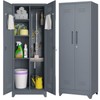 IRONFFICE Broom Storage Cabinet,65" H Utility Closet with Pegboard,Cleaning Cabinet