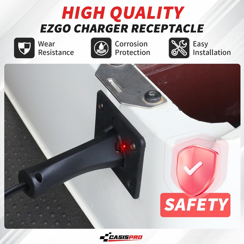 CASISPRO 48V Golf Cart Charger Receptacle for EZGO RXV &