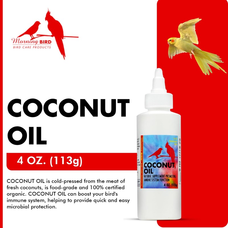 Morning Bird Coconut Oil for Birds 4 oz – Supports