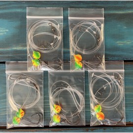 5 - Hi*Low - Pompano Rig, Surf Fishing Rig, Fishing Rigs, Double Drop Rig - Pompano, Snappers, Whiting, Drum, Spots, Etc Hand Tied w/ 30Lb Mono Line: Corkies Tiger Round Floats