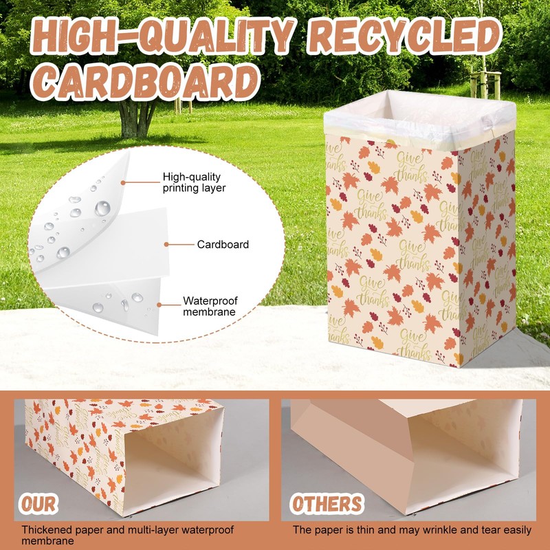 Gersoniel 13 Gallon Thanksgiving Disposable Pop up Trash Cans for