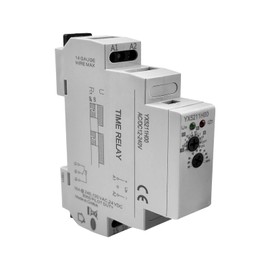 Delay Timer Switch, AC/DC 12V~240V Mini Power Off Delay Time Relay Din Rail Timer Relay Mini Power on Off Delay Relay with Adjustable Knob（Power Off Delay）