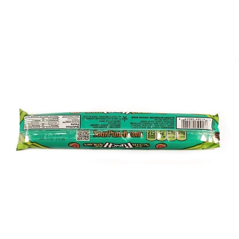 Sour Punch Straws, Watermelon Fruit Flavor, 2oz Tray (24 Pack),