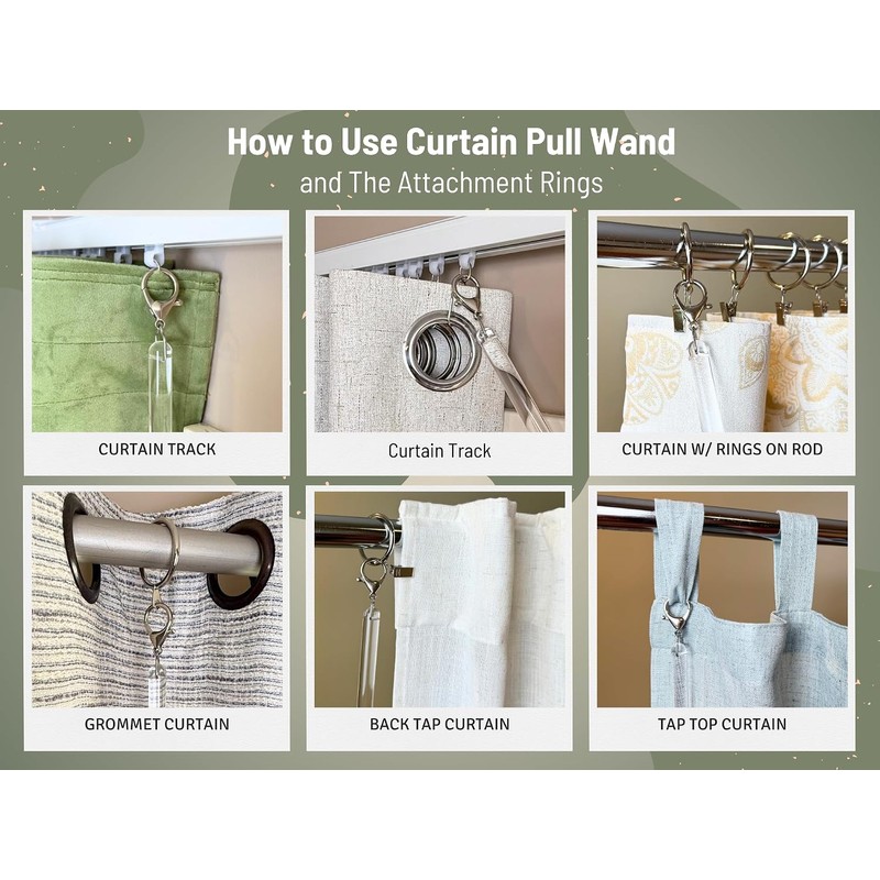 24 inch (4 Pack) All Clear Acrylic Curtain Pull Wand