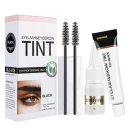 E-yebrow T-int Kit,Eyebrow Tint,Lash Lift and Tint Kit,Professional Eyebrow & Eyelash Dye, Long-Lasting 6 Weeks, Fast & Easy DIY Brow Dye for Natural,With All Tools(Black)