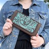 Myra Bag Western Embossed Floral Leather Wallet for Women -