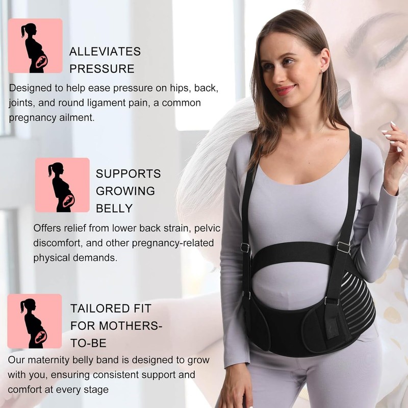 BYVCUI 5 in 1 Pregnancy Support Belt, Pregnancy Seat Belt