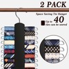2 Pack Tie Rack for Closet, Premium Wooden Necktie Organizer