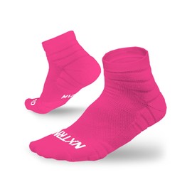 3 Pairs Nxtrnd Quarter Socks for Men & Boys, Padded Athletic Socks for Football (Pink, S/M)