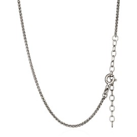 NKlaus 40 / 45 + 5 cm Braided Chain 925 Silver Oxidised Length Adjustable Necklace 1.5 mm Wide Women's Silver Chain, Sterling Silver