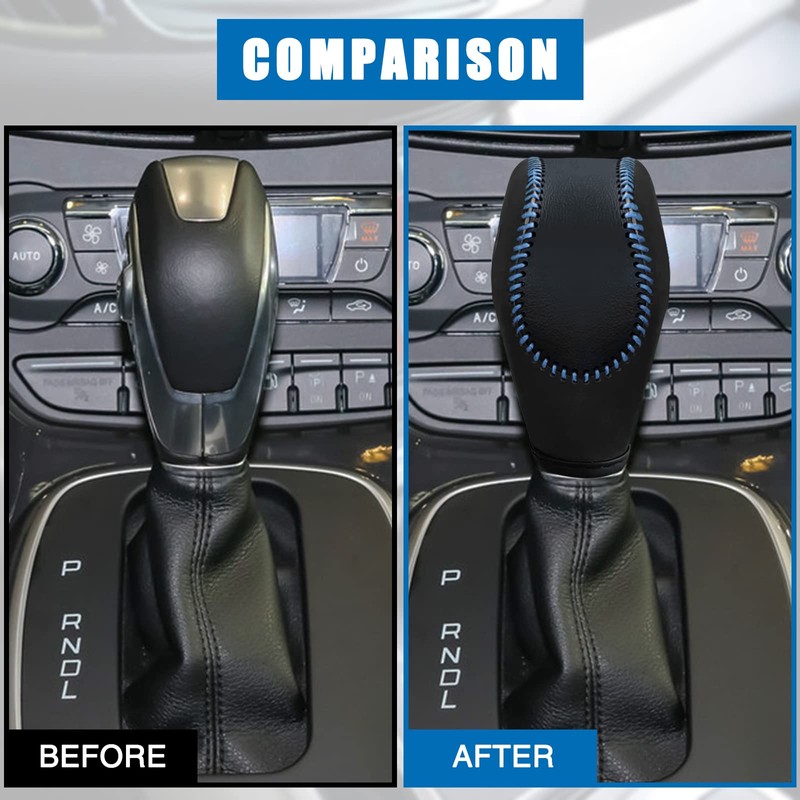 AICARS Leather Gear Shift Knob Cover Compatible with Ford Focus丨