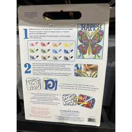 Dimensions Pencil Works Color By Number 9"X12" Patterned Butterfly 73-91496 NEW
