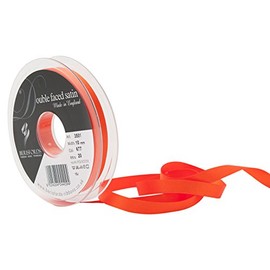 Berisfords Double FACE Poly Satin Ribbon, Flame, 10 mm